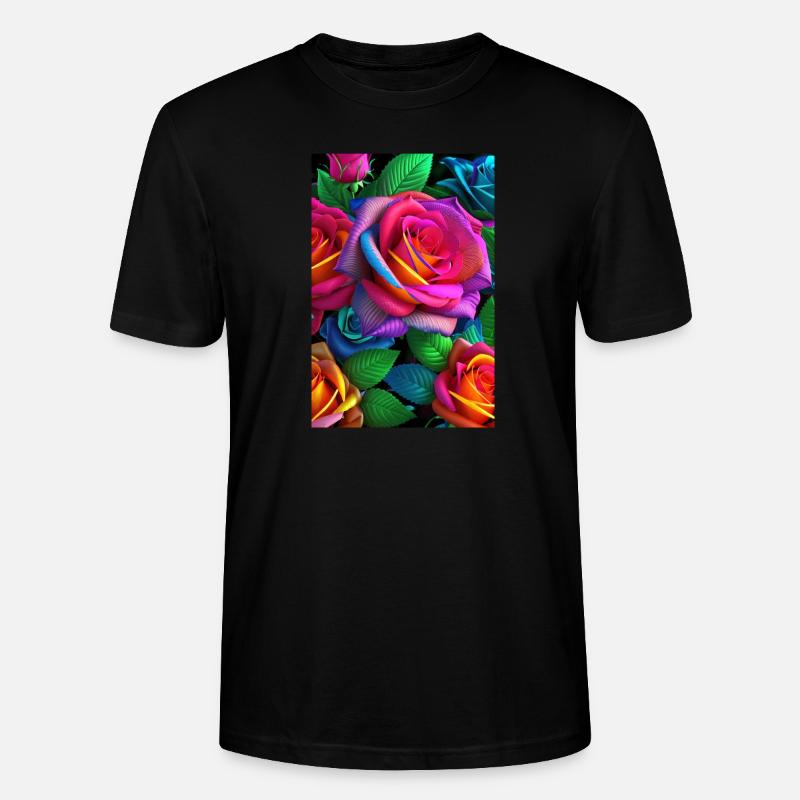 Blumen 144 - Stanley/Stella Unisex Bio-T-Shirt CRAFTER - Schwarz