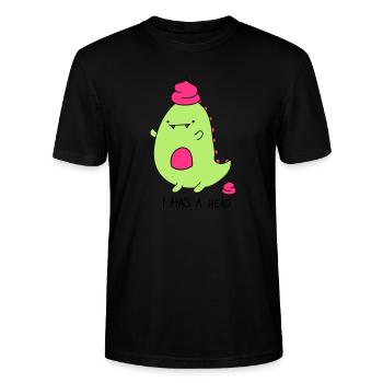 Dinosaure - T-shirt bio CRAFTER Stanley Stella Unisexe - noir - Devant - Alina (178cm) & Michal (187cm)