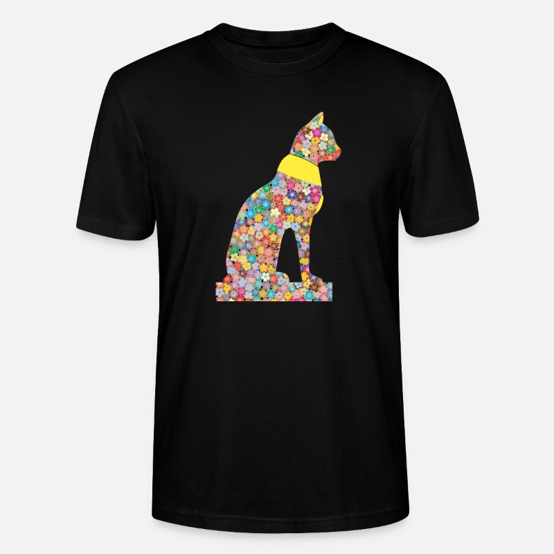 Chat Fleur Pharaons Ancien - T-shirt bio CRAFTER Stanley Stella Unisexe - noir