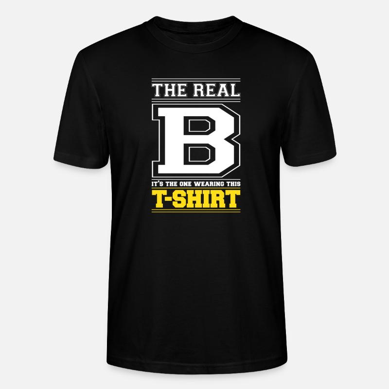 INITIALE B - LETTRE B - T-shirt bio CRAFTER Stanley Stella Unisexe - noir