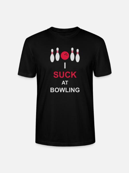 I suck at bowling - Stanley/Stella CRAFTER Unisex Organic T-Shirt - black