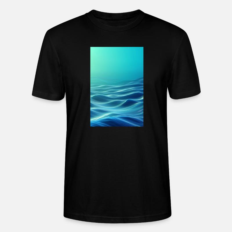 Low-Poly Wave - Stanley/Stella Unisex Bio-T-Shirt CRAFTER - Schwarz