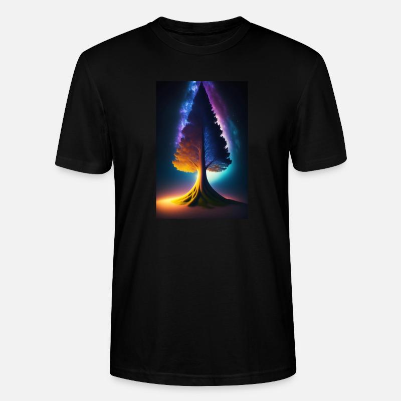 Licht Baum1 - Stanley/Stella Unisex Bio-T-Shirt CRAFTER - Schwarz