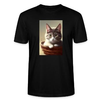 Cute baby cat - Stanley/Stella CRAFTER Unisex Organic T-Shirt - black - Front - Alina (178cm) & Michal (187cm)