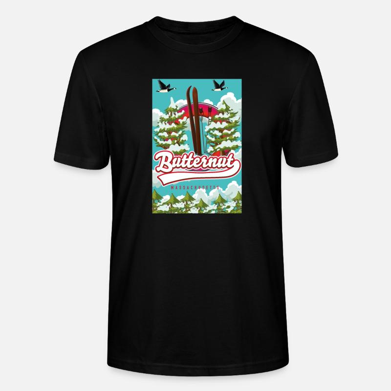 Affiche de ski Butternut massachusetts - T-shirt bio CRAFTER Stanley Stella Unisexe - noir