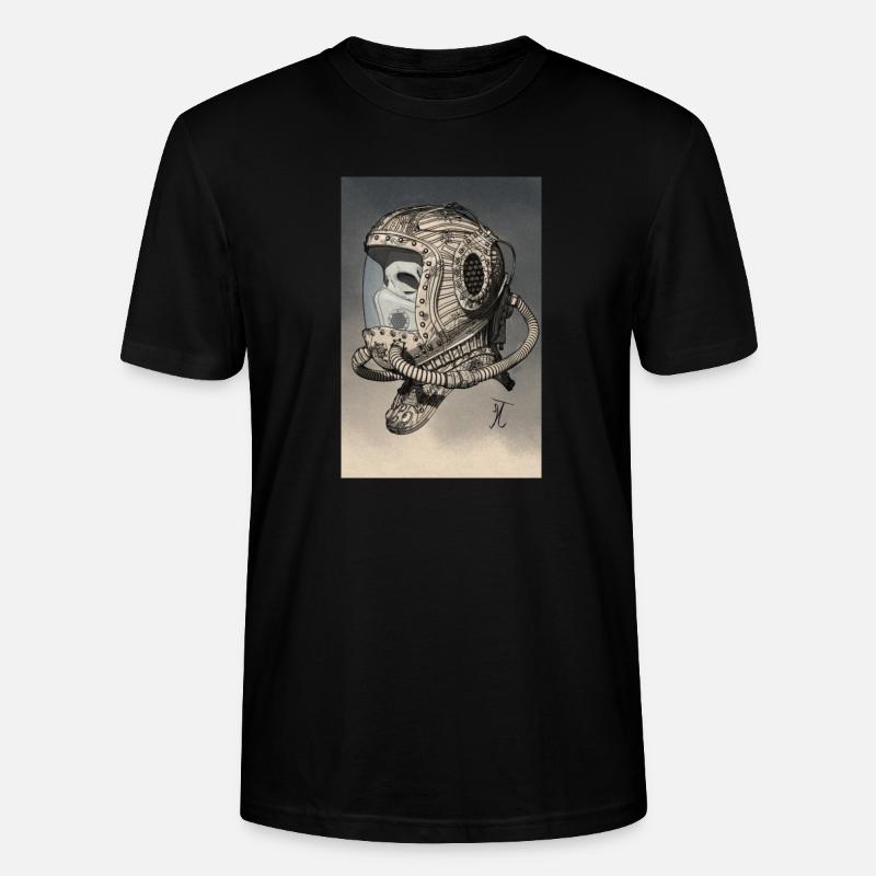 Casque spatial ancien monochrome - T-shirt bio CRAFTER Stanley Stella Unisexe - noir