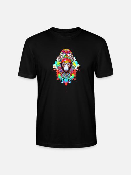 mera street art monkey three - Stanley/Stella Unisex Bio-T-Shirt CRAFTER - Schwarz