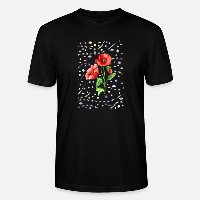 Fleur - T-shirt bio CRAFTER Stanley Stella Unisexe - noir