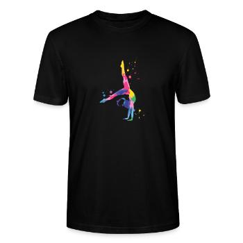 Gymnastique Coloré et puissant - T-shirt bio CRAFTER Stanley Stella Unisexe - noir - Devant - Alina (178cm) & Michal (187cm)
