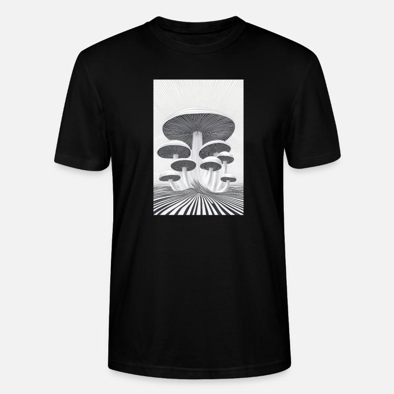 Forêt de champignons optiques - T-shirt bio CRAFTER Stanley Stella Unisexe - noir