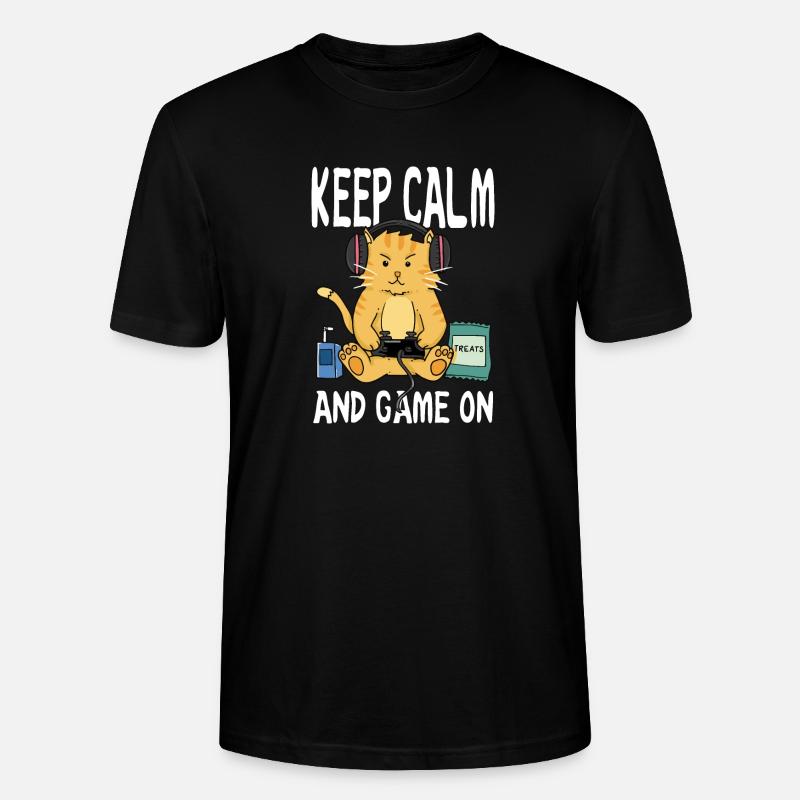 keep calm and game on - Stanley/Stella CRAFTER Unisex Organic T-Shirt - black