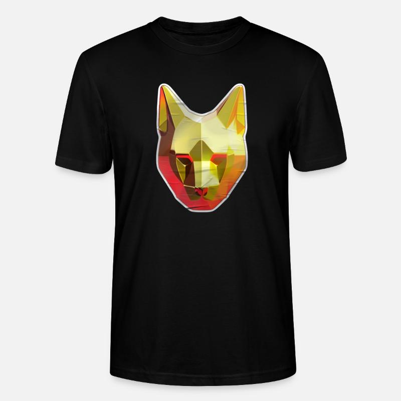Katze Polygon in Gold - Stanley/Stella Unisex Bio-T-Shirt CRAFTER - Schwarz