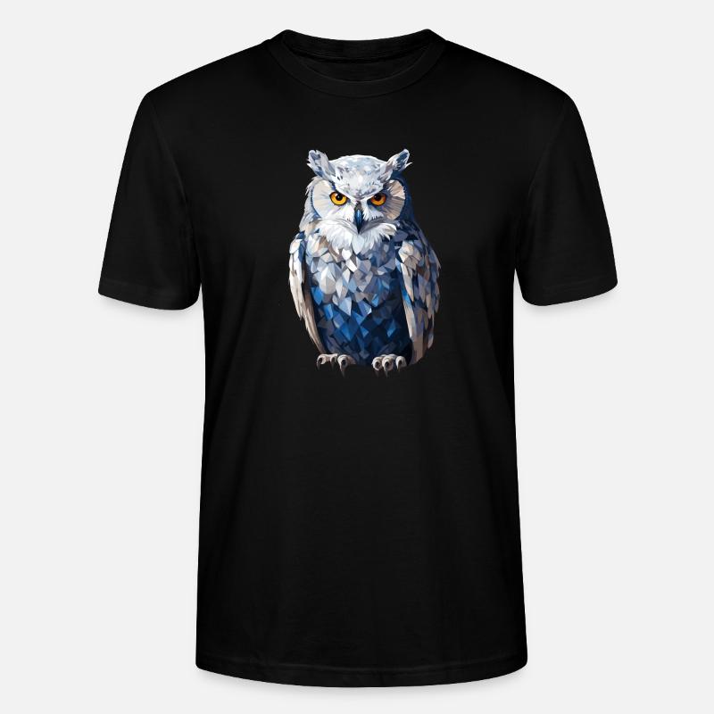 Schnee - Eule im Polygon Stil - Stanley/Stella Unisex Bio-T-Shirt CRAFTER - Schwarz