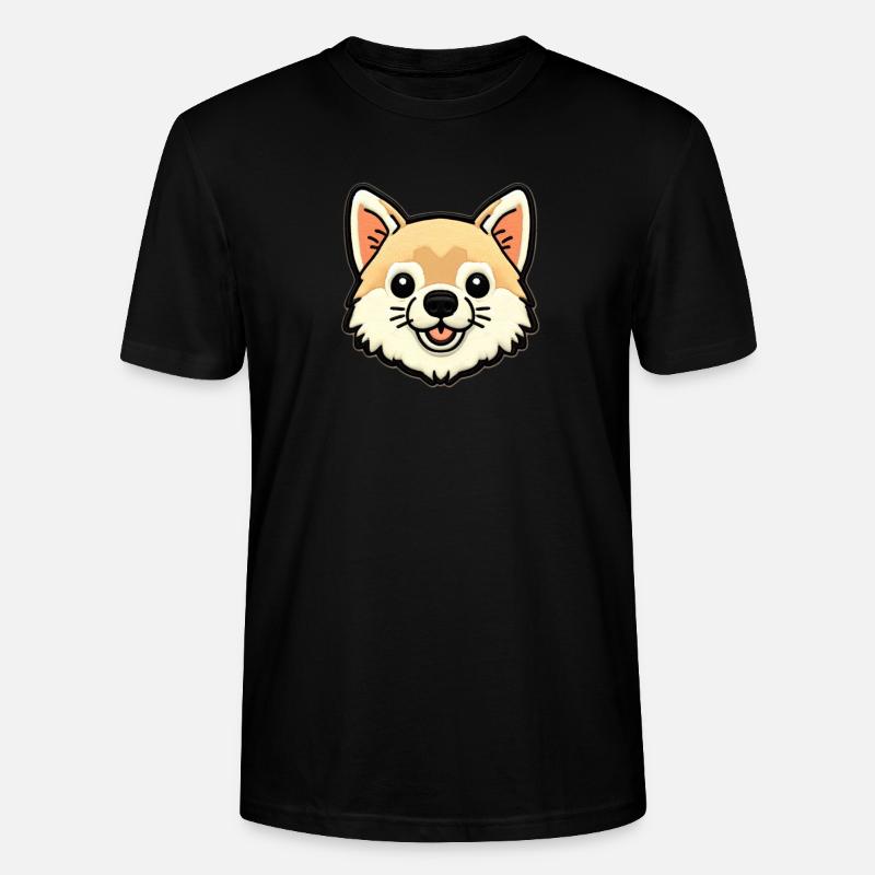 Kuscheliger Corgi Patch - Stanley/Stella Unisex Bio-T-Shirt CRAFTER - Schwarz