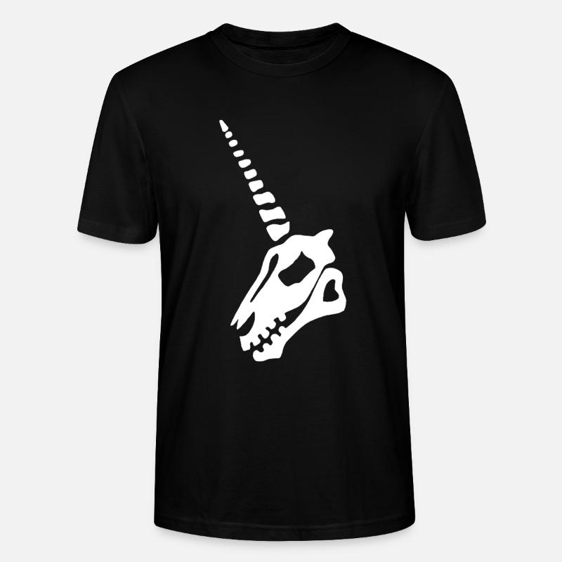 Weißer Einhorn Schädel - Stanley/Stella Unisex Bio-T-Shirt CRAFTER - Schwarz