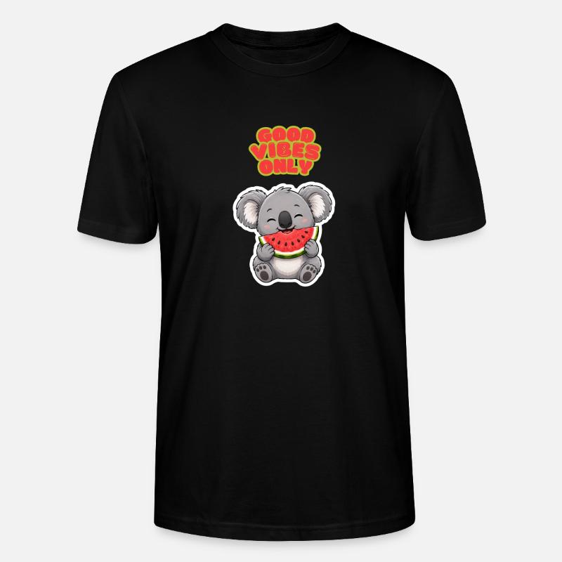 Koala Pastèque : bonnes ondes - T-shirt bio CRAFTER Stanley Stella Unisexe - noir