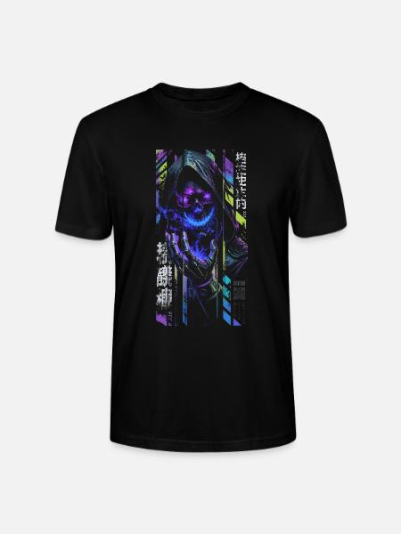 Reaper Neon-Holografieschädel – Halloween - Stanley/Stella Unisex Bio-T-Shirt CRAFTER - Schwarz