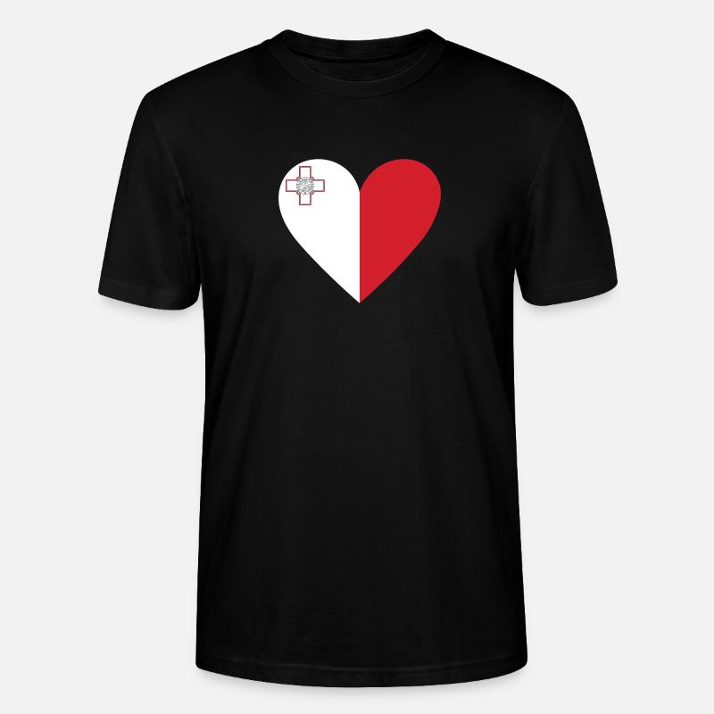 Malta Heart - Stanley/Stella Unisex Bio-T-Shirt CRAFTER - Schwarz