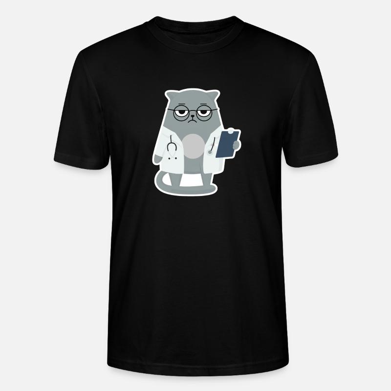 Cat Grumpy Arzt - Katze - Stanley/Stella Unisex Bio-T-Shirt CRAFTER - Schwarz