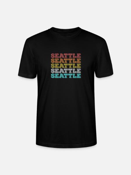Seattle Retro - Stanley/Stella CRAFTER Unisex Organic T-Shirt - black
