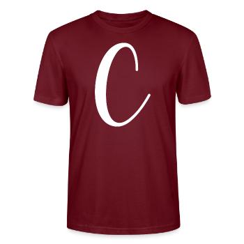Calligraphy, initial C - Stanley/Stella CRAFTER Unisex Organic T-Shirt - burgundy - Front - Alina (178cm) & Michal (187cm)