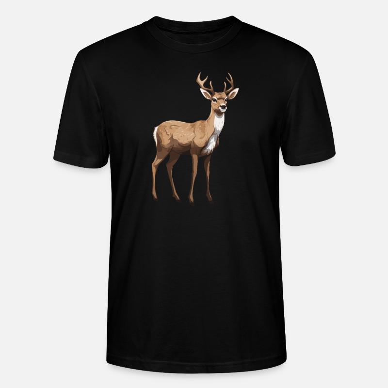 Hirsch Tier - Stanley/Stella Unisex Bio-T-Shirt CRAFTER - Schwarz