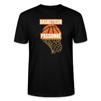 basketteur passionné - T-shirt bio CRAFTER Stanley Stella Unisexe - noir - Devant - Alina (178cm) & Michal (187cm)