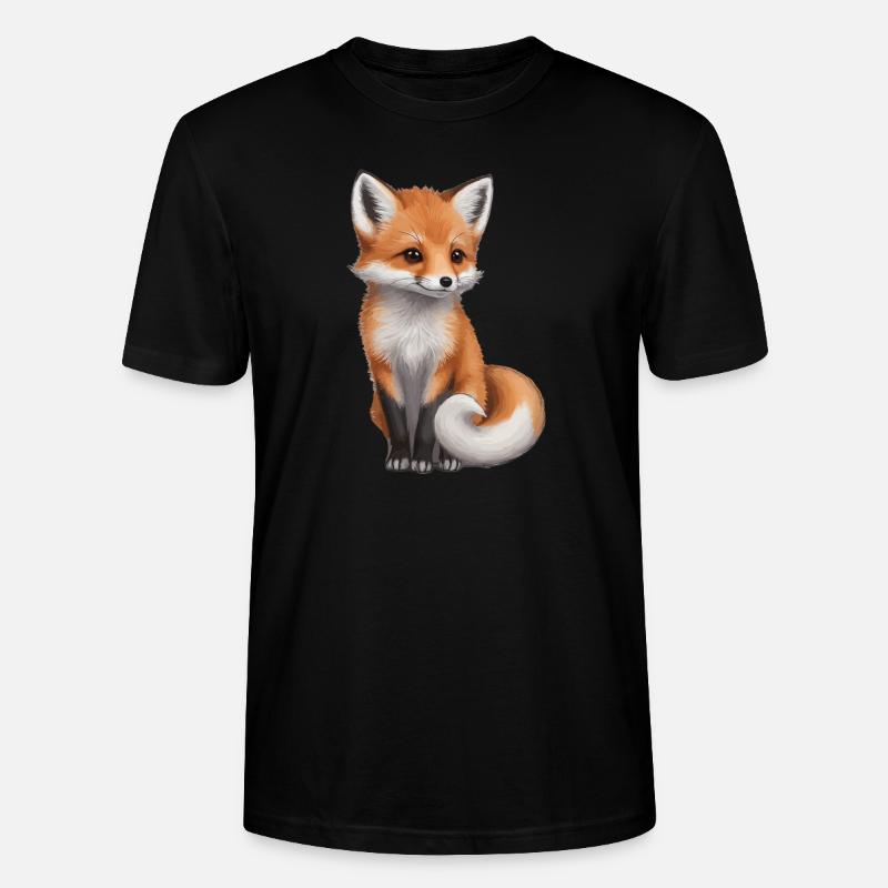 Niedlicher Rotfuchs Fuchs Waldtier - Stanley/Stella Unisex Bio-T-Shirt CRAFTER - Schwarz