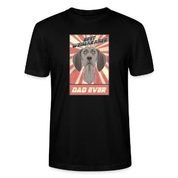 Best Weimaraner Dad Ever I Weimaraner Lover - Stanley/Stella Unisex Bio-T-Shirt CRAFTER - Schwarz - Vorne - Alina (178cm) & Michal (187cm)