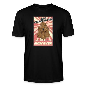 Best Cocker Spaniel Mom Ever I Cocker Spaniel - Stanley/Stella Unisex Bio-T-Shirt CRAFTER - Schwarz - Vorne - Alina (178cm) & Michal (187cm)