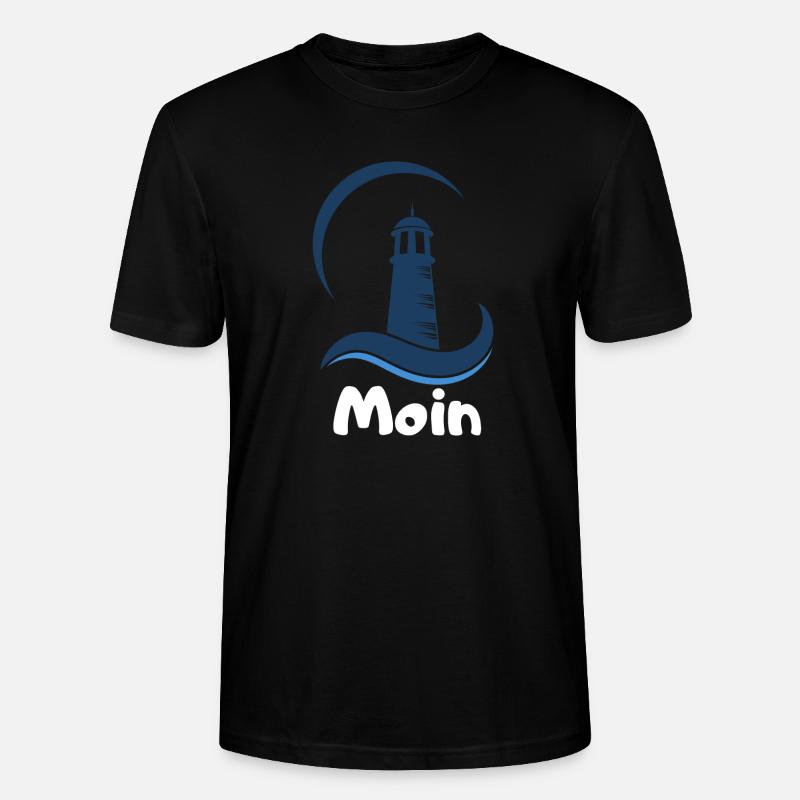 Moin mit Leuchtturm - Stanley/Stella Unisex Bio-T-Shirt CRAFTER - Schwarz