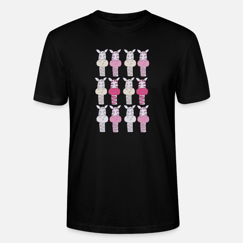 Zebra Pattern Pink - Stanley/Stella CRAFTER Unisex Organic T-Shirt - black