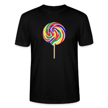 Lolli coloré avec tige - T-shirt bio CRAFTER Stanley Stella Unisexe - noir - Devant - Alina (178cm) & Michal (187cm)