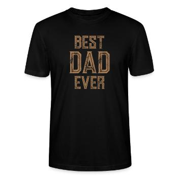 MEILLEUR PÈRE DE TOUS LES TEMPS - MEILLEUR PÈRE - ANNIVERSAIRE DE LA FÊTE DES PÈRES - T-shirt bio CRAFTER Stanley Stella Unisexe - noir - Devant - Alina (178cm) & Michal (187cm)