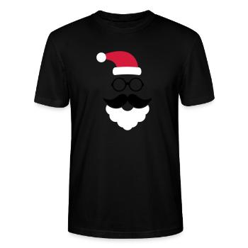 Hipster Santa Claus - T-shirt bio CRAFTER Stanley Stella Unisexe - noir - Devant - Alina (178cm) & Michal (187cm)