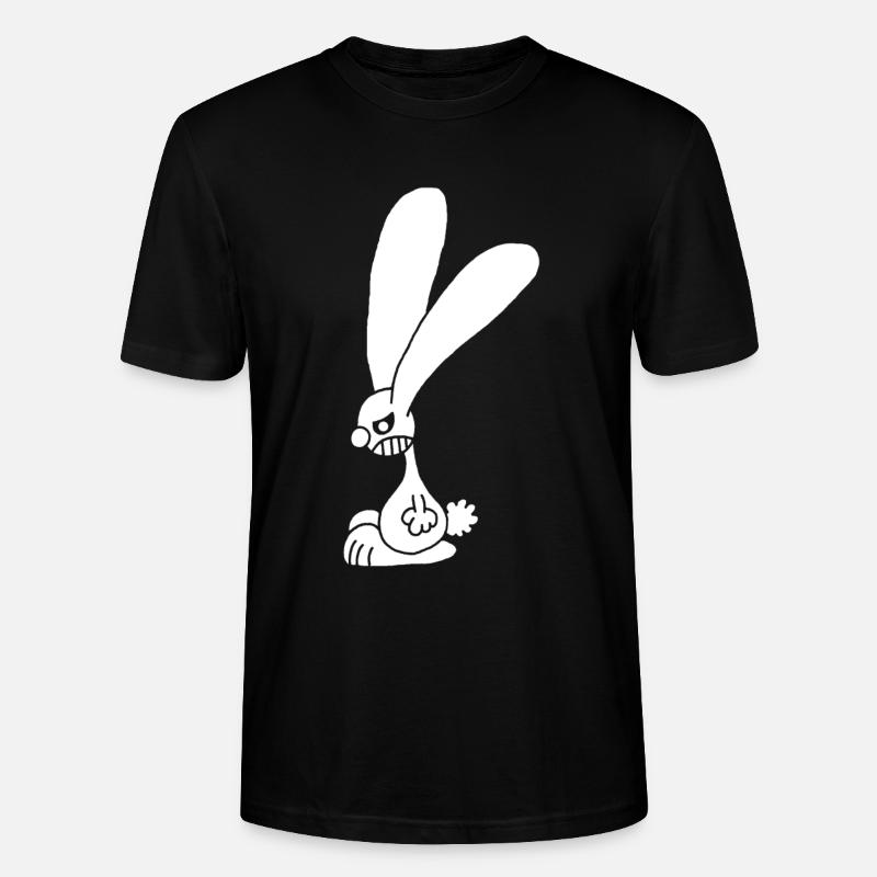 Grumpy white rabbit - Stanley/Stella CRAFTER Unisex Organic T-Shirt - black