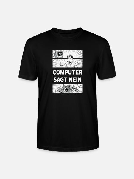 Computer says no Retro Humor - Stanley/Stella CRAFTER Unisex Organic T-Shirt - black