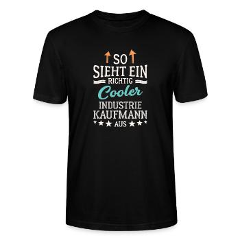 Cool industrial clerk - Stanley/Stella CRAFTER Unisex Organic T-Shirt - black - Front - Alina (178cm) & Michal (187cm)