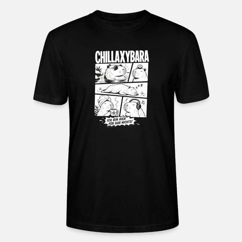 Chillax Capybara Lustiger Comic Stil - Stanley/Stella Unisex Bio-T-Shirt CRAFTER - Schwarz