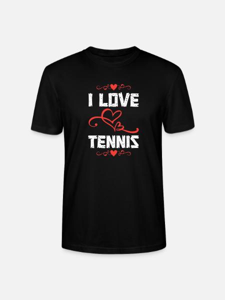 I Love Tennis Herz-Design - Stanley/Stella Unisex Bio-T-Shirt CRAFTER - Schwarz