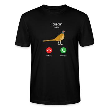 appel de faisan - T-shirt bio CRAFTER Stanley Stella Unisexe - noir - Devant - Alina (178cm) & Michal (187cm)