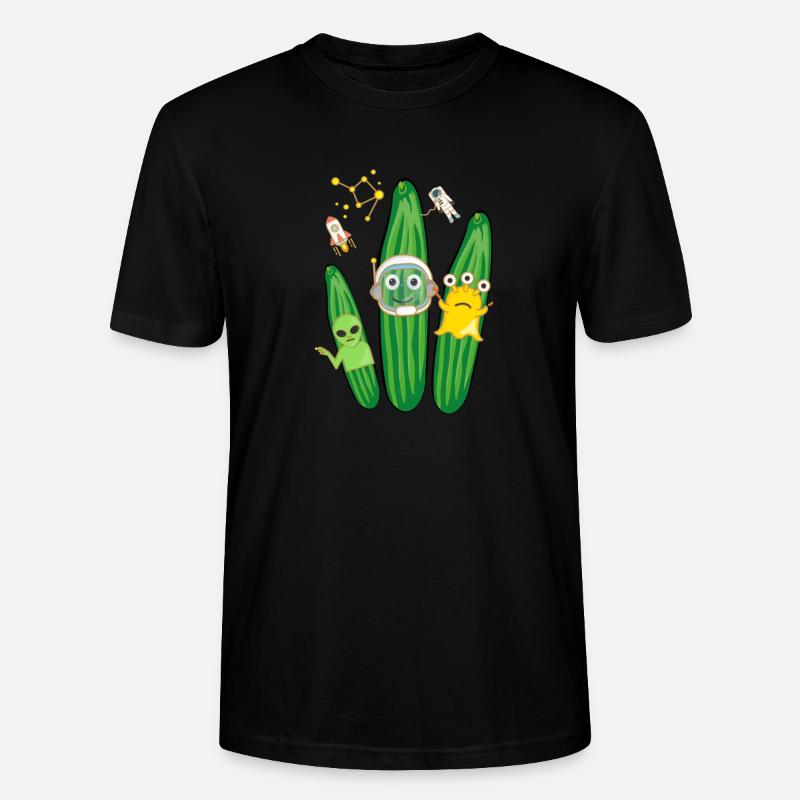 Cucumber Trio,Cucumber,Cucumber,Cucumber,Cucumber,Space, Alien - Stanley/Stella CRAFTER Unisex Organic T-Shirt - black