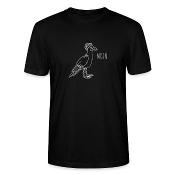 Moin Möwe Seemann - Stanley/Stella Unisex Bio-T-Shirt CRAFTER - Schwarz - Vorne - Alina (178cm) & Michal (187cm)