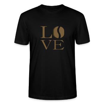 Kaffeebohnen Liebhaber Geschenkidee - Stanley/Stella Unisex Bio-T-Shirt CRAFTER - Schwarz - Vorne - Alina (178cm) & Michal (187cm)
