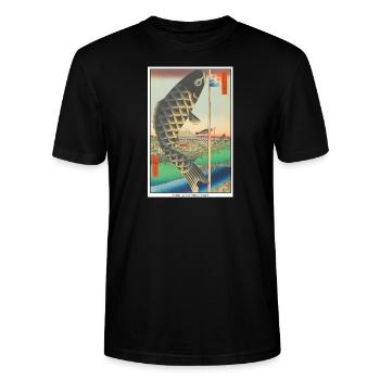Japanse kunst Hiroshige - Stanley/Stella Uniseks bio-T-shirt CRAFTER - zwart - Voor - Alina (178cm) & Michal (187cm)