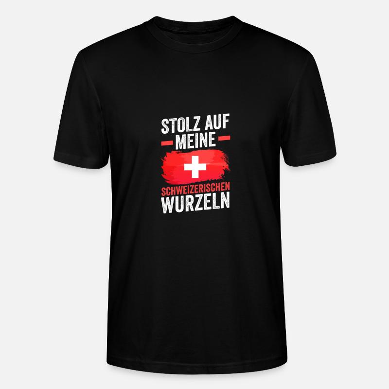 Schweizer Schweiz - Stanley/Stella Unisex Bio-T-Shirt CRAFTER - Schwarz