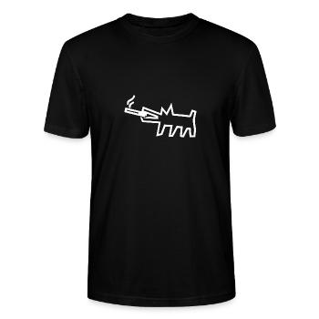 drôle de chien fumeur - T-shirt bio CRAFTER Stanley Stella Unisexe - noir - Devant - Alina (178cm) & Michal (187cm)