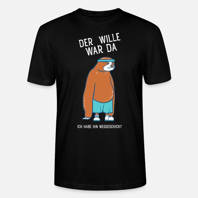 Faultier - Der Wille War Da - Stanley/Stella Unisex Bio-T-Shirt CRAFTER - Schwarz