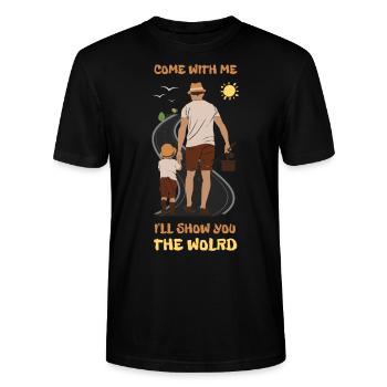 Komm mit mir - Stanley/Stella Unisex Bio-T-Shirt CRAFTER - Schwarz - Vorne - Alina (178cm) & Michal (187cm)