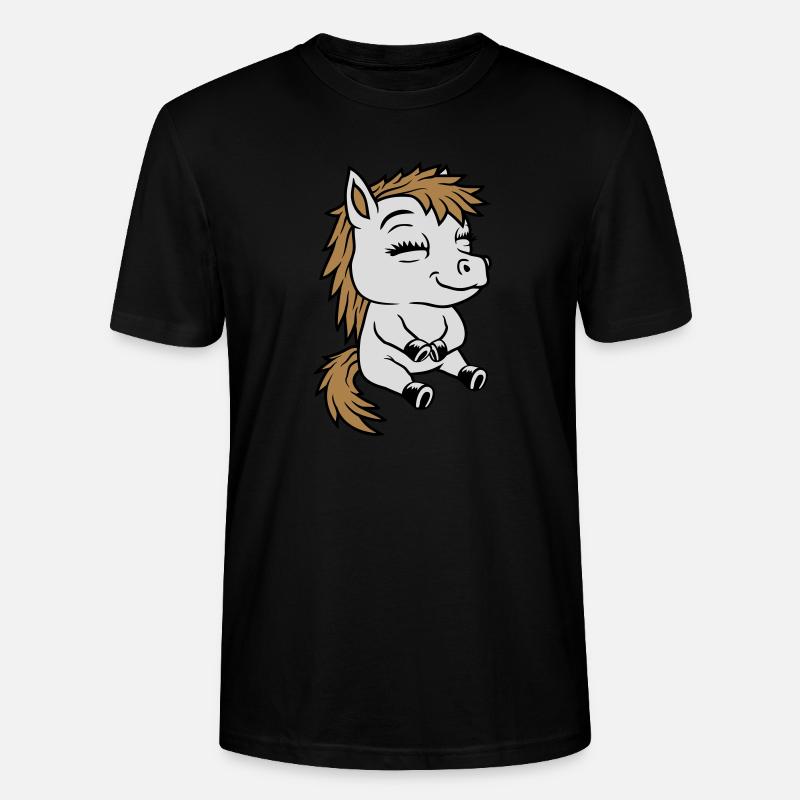 Petit poney comique assis - T-shirt bio CRAFTER Stanley Stella Unisexe - noir